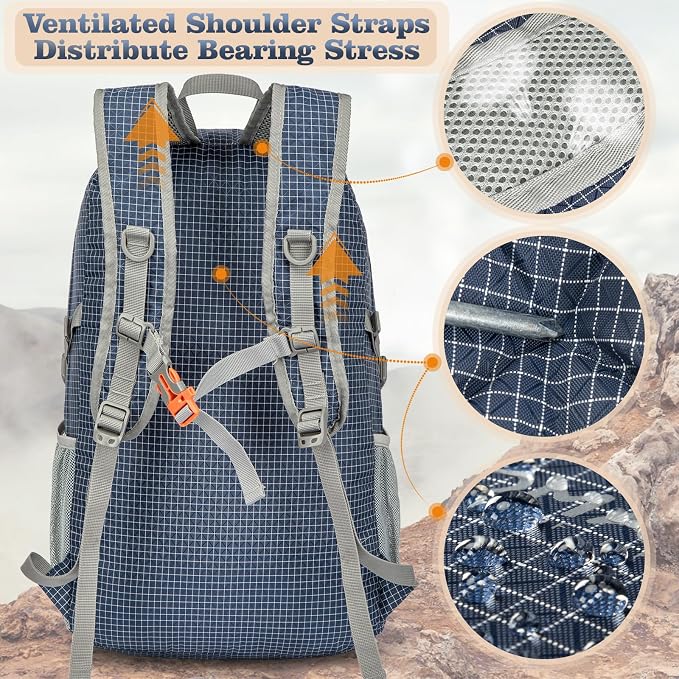 ZOMAKE Lightweight Packable Backpack 30L, Foldable Hiking Backpacks Water - Image 5
