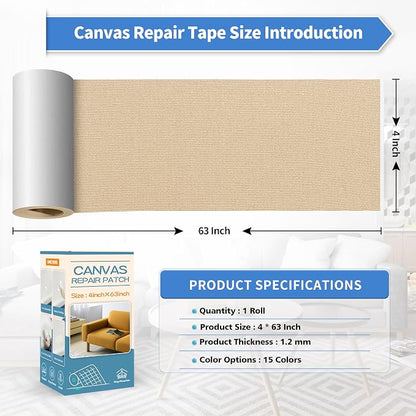 KING MOUNTAIN Canvas Repair Tape, Outdoor Gear Patch, 4×63 Inches, Waterproof - Image 4