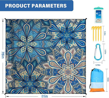 Famstar Beach Blanket Oversized Extra Large 78" X 81", Waterproof Sandproof - Image 6