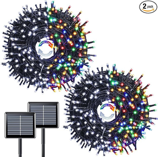 JMEXSUSS 2 Pack Solar String Lights Outdoor Waterproof, Total 400 LED 151FT by JMEXSUSS