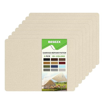Besezx Canvas Repair Patch, Outdoor Gear Patch, 7.87x5.9 Inches 8PCS, by Besezx
