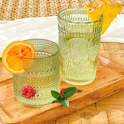 Kate Aspen Sage Green Hobnail Beaded Drinking Glasses Set of 6-10 oz Vintage - Image 7