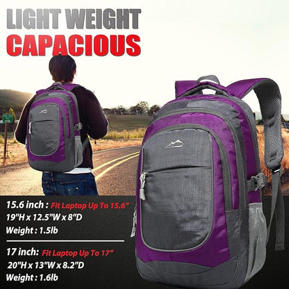 ProEtrade Backpack Bookbag for College Sturdy Travel Business Hiking Fit Laptop - Image 6