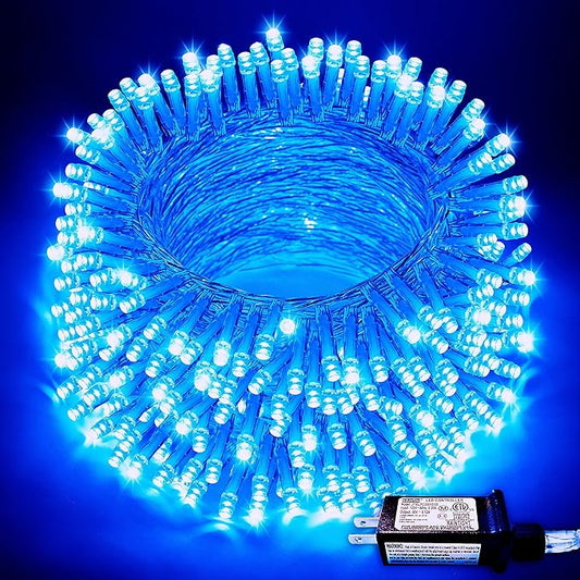JMEXSUSS Blue Christmas String Lights Indoor Outdoor, 66ft 200 LED Blue String by JMEXSUSS