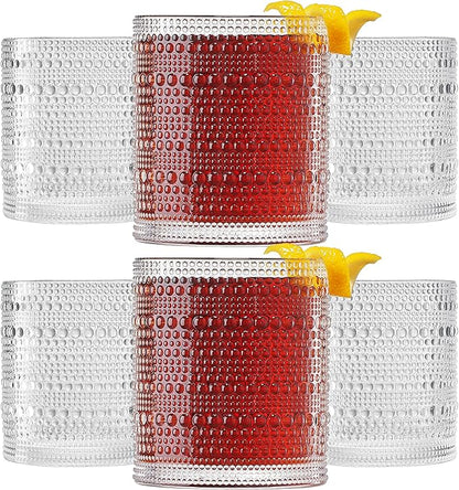 Plastic Hobnail Drinking Glasses Set of 6 Tritan Lowball Cups 14oz, - Image 2