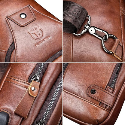 Hebetag Leather Sling Bag Hiking Daypack - Image 5