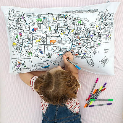 Coloring Pillowcase for Kids – Reusable DIY Pillow Cover by eatsleepdoodle