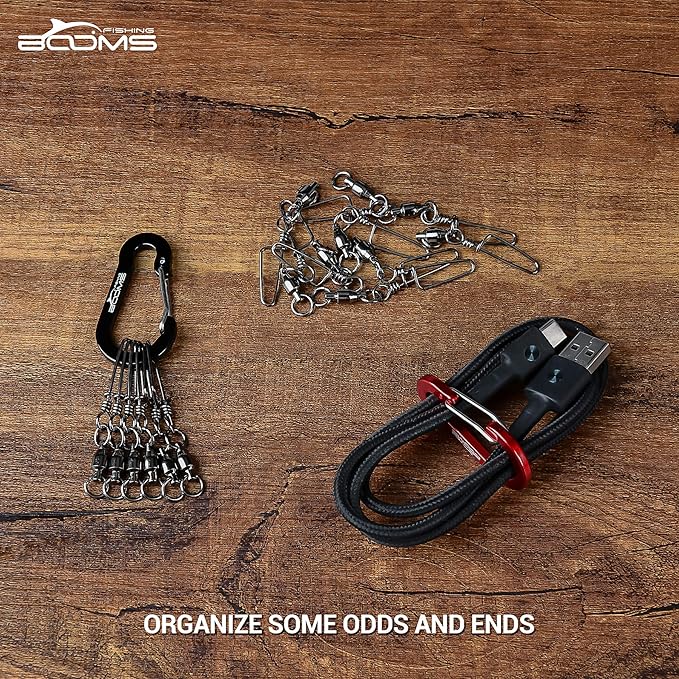 Booms Fishing CC1 Multi-Use Carabiner Clip, 6 Pack Small Caribeener Clips - Image 3