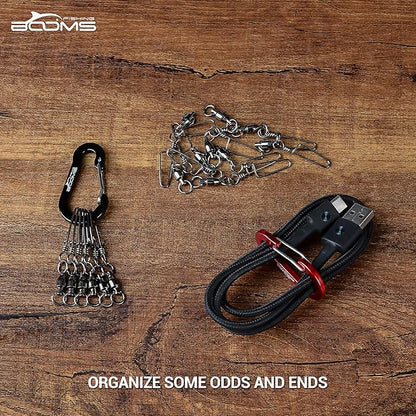 Booms Fishing CC1 Multi-Use Carabiner Clip, 6 Pack Small Caribeener Clips - Image 3