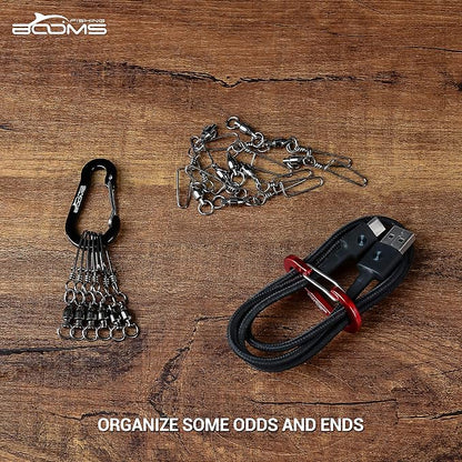 Booms Fishing CC1 Multi-Use Carabiner Clip, 6 Pack Small Caribeener Clips - Image 3