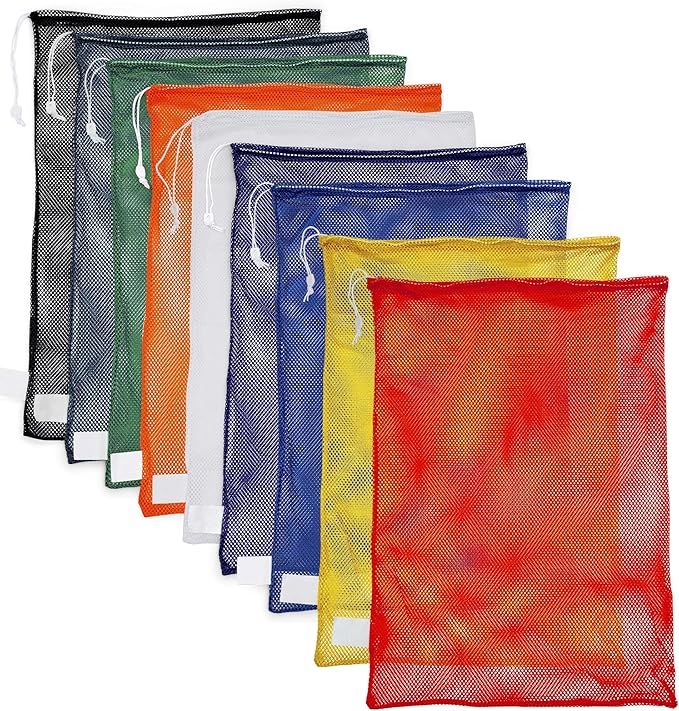 Champion Sports Mesh Equipment Bag – Heavy-Duty Nylon Drawstring Bag - Image 10