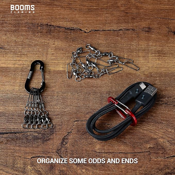 Booms Fishing CC1 Multi-Use Carabiner Clip, 6 Pack Small Caribeener Clips - Image 2