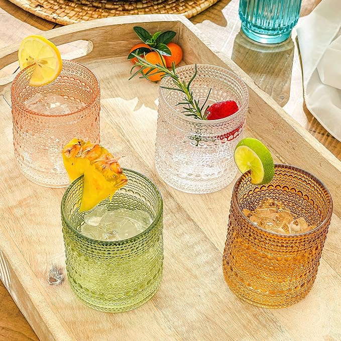 Kate Aspen Sage Green Hobnail Beaded Drinking Glasses Set of 6-10 oz Vintage - Image 3