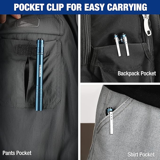 WORKPRO LED Pen Light, Aluminum Pen Flashlights, Pocket Flashlight - Image 6